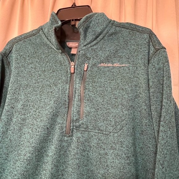 Men's Eddie Bauer Half Zip Collared Pull Over Fleece Jacket - Picture 3 of 7